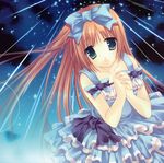  absurdres aquarian_age blue blue_eyes dress frilled_dress frills green_eyes highres long_hair orange_hair ribbon smile solo tatekawa_mako very_long_hair 