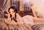  artist_request blood_alone lingerie misaki_minato nightgown reading solo underwear vampire 