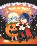  1girl chibi copyright_name halloween jack-o'-lantern mizutama nia_teppelin pumpkin simon tengen_toppa_gurren_lagann trick_or_treat vampire 