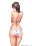  angry ass back covering from_behind looking_back original panties ryu_(ryu's_former_site) solo thigh_gap topless underwear white_panties 