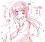  gotou_nao japanese_clothes miko monochrome original pink sketch solo 