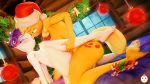  absurd_res anthro anthro_on_anthro anthrofied applejack_(mlp) big_breasts blush breasts christmas duo dutch_angle equine eyes_closed female female/female freckles friendship_is_magic hat hentype hi_res holidays horn imminent_kiss kneeling mammal my_little_pony open_mouth rarity_(mlp) santa_hat sex tribadism unicorn 