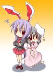  animal_ears bunny_ears cappccino inaba_tewi multiple_girls reisen_udongein_inaba simple_background touhou 