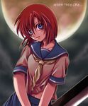  crazy_eyes hatchet higurashi_no_naku_koro_ni moon oriental_hatchet ryuuguu_rena school_uniform shiina_yuuto solo 