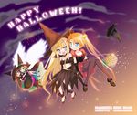  bell character_name copyright_name evangeline_a_k_mcdowell hair_bell hair_ornament halloween happy_halloween kagurazaka_asuna konoe_konoka mahou_sensei_negima! mizutama multiple_girls sakurazaki_setsuna witch 