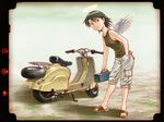  aaru_sentou_shuudan ground_vehicle haibane_renmei halo kana_(haibane_renmei) lambretta motor_vehicle scooter solo wallpaper wings 