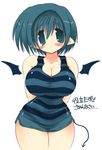  breasts cleavage curvy demon demon_girl hips huge_breasts original pointy_ears sakaki_(noi-gren) solo tail translated wide_hips wings 