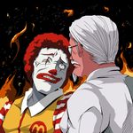  afro colonel_sanders glasses kfc lowres male_focus mcdonald's multiple_boys ronald_mcdonald tsukumo 