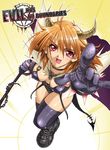  copyright_request foreshortening horns kaiga pointing red_eyes solo tail thighhighs 