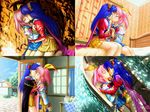  artist_request blue_hair boat couple game_cg hairband interlocked_fingers kiss little_witch_parfait little_witch_reinette lying multiple_girls parfait_sucreal pink_hair pleated_skirt reinette_kirsche skirt watercraft yuri 