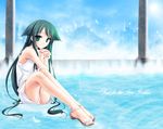  duplicate green_hair hair_flaps long_hair panties pantyshot pantyshot_(sitting) saya saya_no_uta sitting solo tenmaso third-party_edit third-party_watermark underwear wallpaper white_panties 