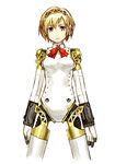  aegis_(persona) amagai_tarou android blonde_hair blue_eyes bow persona persona_3 ribbon robot robot_joints short_hair simple_background solo 