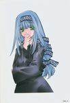  azuma_mayumi blue_hair elemental_gelade green_eyes highres long_hair reverie_metherlence solo 