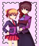  blonde_hair brown_hair mother_and_daughter multiple_girls ponytail purple_eyes subaru_(yachika) umineko_no_naku_koro_ni ushiromiya_jessica ushiromiya_natsuhi 