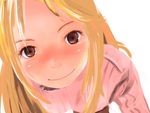  blonde_hair brown_eyes copyright_request smile solo ueda_sanagi 