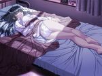  ass barefoot bed bed_sheet dress_shirt game_cg ino kneepits legs long_legs lying moonlight nightshirt on_side panties pillow realize_me shibahara_wakana shirt sleeping soles solo twisted_torso underwear window 