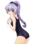  black_school_swimsuit braid full_metal_panic! ikara one-piece_swimsuit school_swimsuit solo swimsuit tears teletha_testarossa 