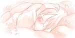  blush closed_eyes dennou_coil glasses hinata_nonoka lowres monochrome okonogi_yuuko pink short_hair sketch sleeping solo translated 