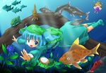  fish kappa kawashiro_nitori michii_yuuki moriya_suwako multiple_girls touhou two_side_up underwater 