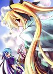  artist_request blonde_hair blue_hair fate_testarossa ginga_nakajima levantine long_hair lyrical_nanoha mahou_shoujo_lyrical_nanoha_strikers multiple_girls pink_hair red_eyes signum twintails 