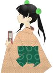  anonymous_soup cellphone highres japanese_clothes kimono looking_back otonashi_meru phone sayonara_zetsubou_sensei solo transparent_background vector_trace 