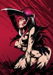  amaha_masane black_sclera breasts highres huge_breasts red_hair shirou solo witchblade yellow_eyes 