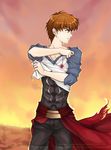  archer emiya_shirou fate/stay_night fate_(series) male_focus raglan_sleeves solo spoilers tomuyu transformation watermark 
