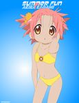  absurdres bare_arms bikini highres kogami_akira lucky_star solo swimsuit vector_trace 