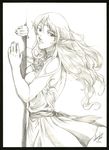  artist_request deedlit elf impossible_clothes long_hair monochrome pointy_ears record_of_lodoss_war solo 