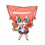  animal_ears cat_ears chibi green_eyes kamen_rider kamen_rider_blade_(series) lowres original parody pink_hair pose school_uniform solo tail unaji 