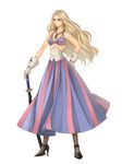  blonde_hair copyright_request hatake_michi katana long_hair skirt solo sword weapon 