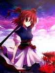  bad_id bad_pixiv_id flower onozuka_komachi red_hair scythe short_hair solo spider_lily suzushiro_kurumi touhou two_side_up 