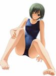  artist_request copyright_request green_eyes green_hair highres one-piece_swimsuit school_swimsuit solo swimsuit 