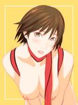  bad_id bad_pixiv_id bent_over blush breasts brown_eyes brown_hair hanging_breasts hinomoto_reiko large_breasts nipples nude rumble_roses short_hair shoumaru_(gadget_box) solo yellow_eyes 