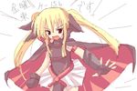  arm_belt belt blonde_hair buckle cape elbow_gloves fate_testarossa fingerless_gloves gloves long_hair looking_at_viewer lyrical_nanoha magical_girl mahou_shoujo_lyrical_nanoha outstretched_arms pleated_skirt red_eyes rikudou_inuhiko showgirl_skirt simple_background single_fingerless_glove sketch skirt solo thighhighs translation_request twintails white_background white_skirt 