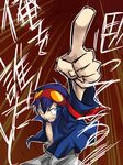  kamina_pose male_focus mudo_(saji) pointing pointing_up simon solo tengen_toppa_gurren_lagann translated 