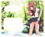  original panties river school_uniform skirt skirt_lift solo underwear yuririn 