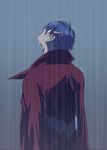  blue_hair cape glasses kamina kamina_shades looking_up male_focus quareal rain solo tengen_toppa_gurren_lagann wet 