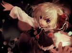  blonde_hair fangs hair_ribbon nokishita outstretched_arms red_eyes ribbon rumia short_hair solo spread_arms touhou 