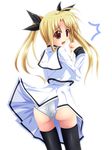  blonde_hair fate_testarossa kirise_mitsuru long_hair lyrical_nanoha mahou_shoujo_lyrical_nanoha mahou_shoujo_lyrical_nanoha_a's panties solo thighhighs underwear 