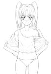  amasawa_yuuko dennou_coil glasses greyscale monochrome panties short_hair solo strap_slip tank_top twintails underwear yoshida_inuhito 