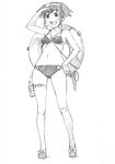  bikini copyright_request graphite_(medium) greyscale monochrome naruko_hanaharu sketch solo swimsuit traditional_media 