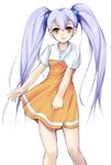  blush dress hoshino_ruri kidou_senkan_nadesico long_hair purple_hair smile solo twintails waku yellow_eyes 