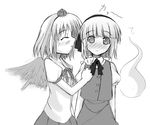  greyscale hat kirise_mitsuru konpaku_youmu konpaku_youmu_(ghost) monochrome multiple_girls shameimaru_aya tokin_hat touhou 