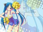  cheerleader gakky hiiragi_kagami long_hair lucky_star pom_poms solo 