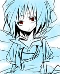  :/ bad_id bad_pixiv_id blue cirno head_tilt looking_at_viewer red_eyes solo touhou untied 
