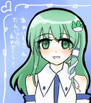  bad_id bad_pixiv_id frog green_hair kochiya_sanae long_hair lowres naruto_(oyuimo) snake solo touhou 
