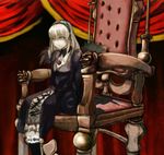  chair hairband rozen_maiden shaun_(nine_o) sitting solo suigintou white_hair 