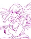  long_hair misnon_the_great monochrome my-otome shizuru_viola sketch smile solo 