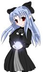  bad_anatomy bad_deviantart_id bad_id blue_hair blush len melty_blood pantyhose pointy_ears red_eyes ribbon smile solo tsukihime 